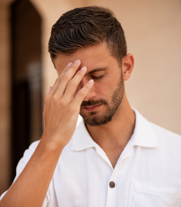 Thérapie EMDR pour accompagner les traumatismes et le stress Image 1
Alt : Homme en situation de stress pouvant bénéficier d’un accompagnement en thérapie EMDR